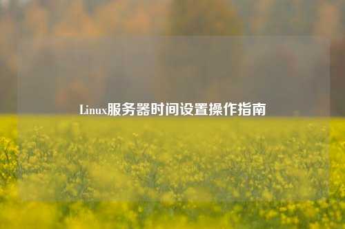 Linux服務(wù)器時(shí)間設置操作指南