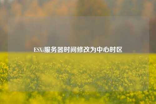 ESXi服務(wù)器時(shí)間修改為中心時(shí)區