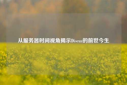 從服務(wù)器時(shí)間視角揭示Discuz的前世今生